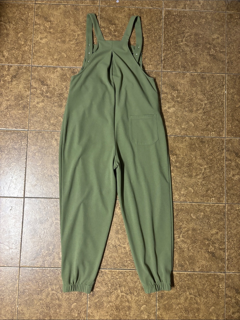 HALARA Olive Green Pleated Bib Jumpsuit - Picture 3 of 7
